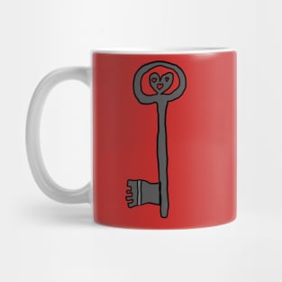 Key to my heart. A beautiful, cute key design that have hearts in the key hole. Mug